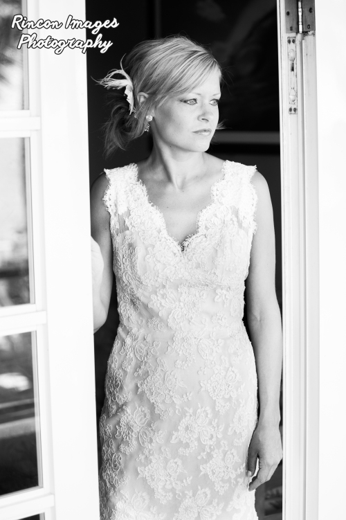 Black and white wedding photography of a bride in Rincon, Puerto Rico.